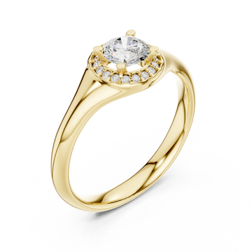 Gold Celestial Halo Cluster Ring Right View