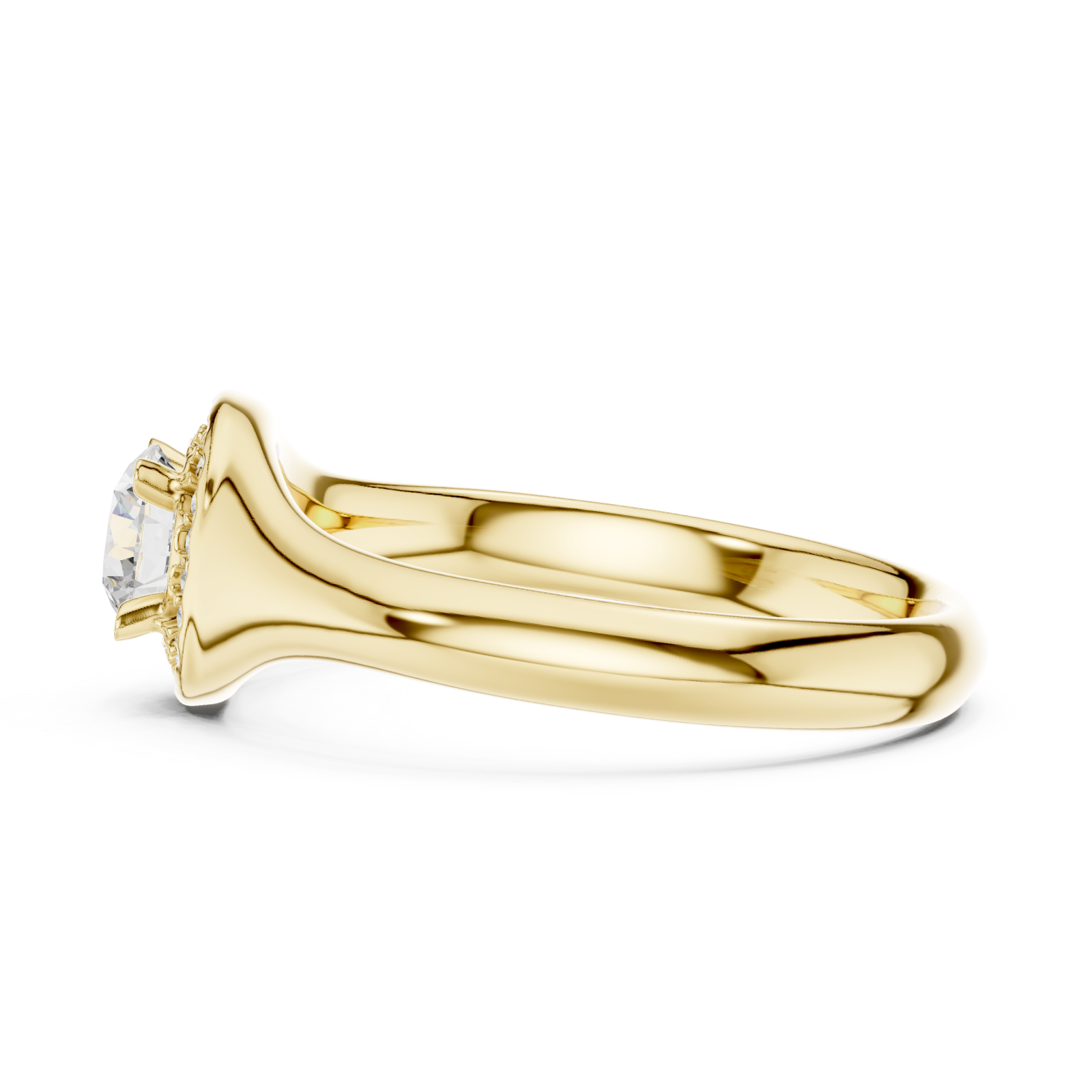  Gold Celestial Halo Cluster Ring Side View
