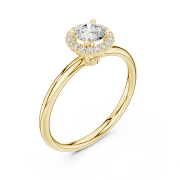Gold Radiance Halo Solitaire Ring Right View