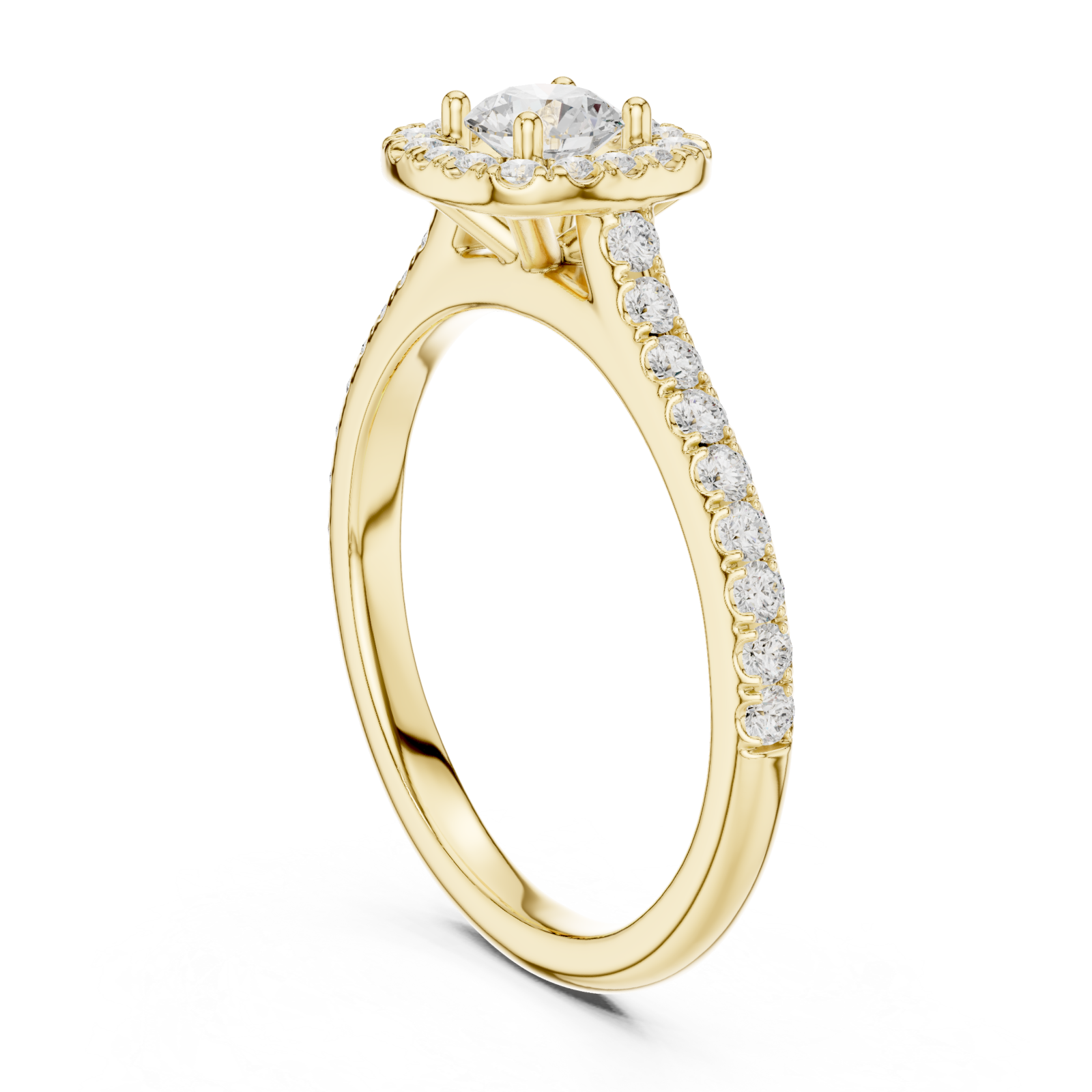  Gold Classic Radiance Halo Ring Left View