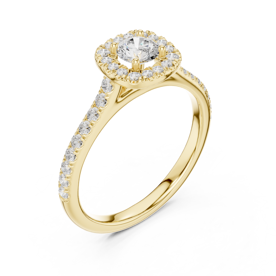 Gold Classic Radiance Halo Ring Right View