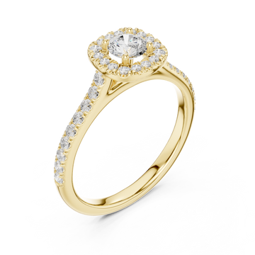 Gold Classic Radiance Halo Ring Right View