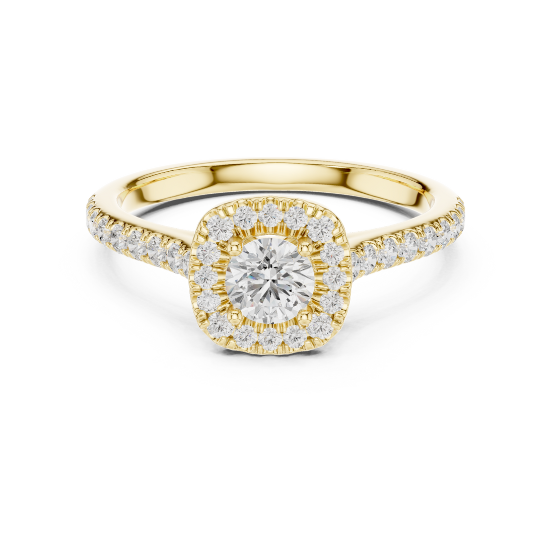 Gold Classic Radiance Halo Ring Right View