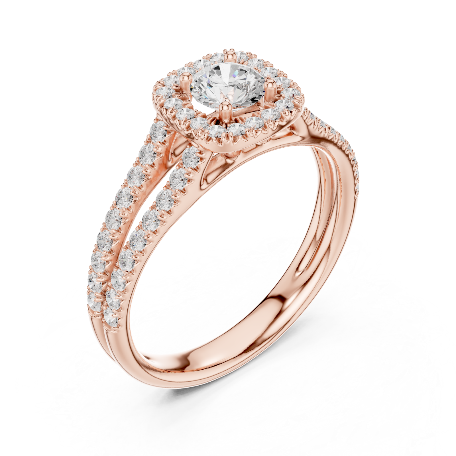  Rose Gold Serene Twilight Cascading Band Ring Right View