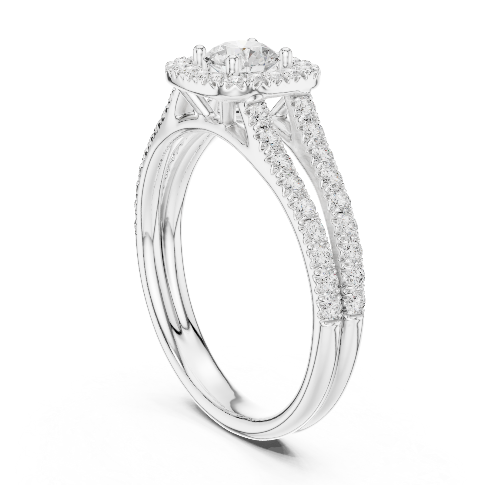  White Gold Serene Twilight Cascading Band Ring Left View