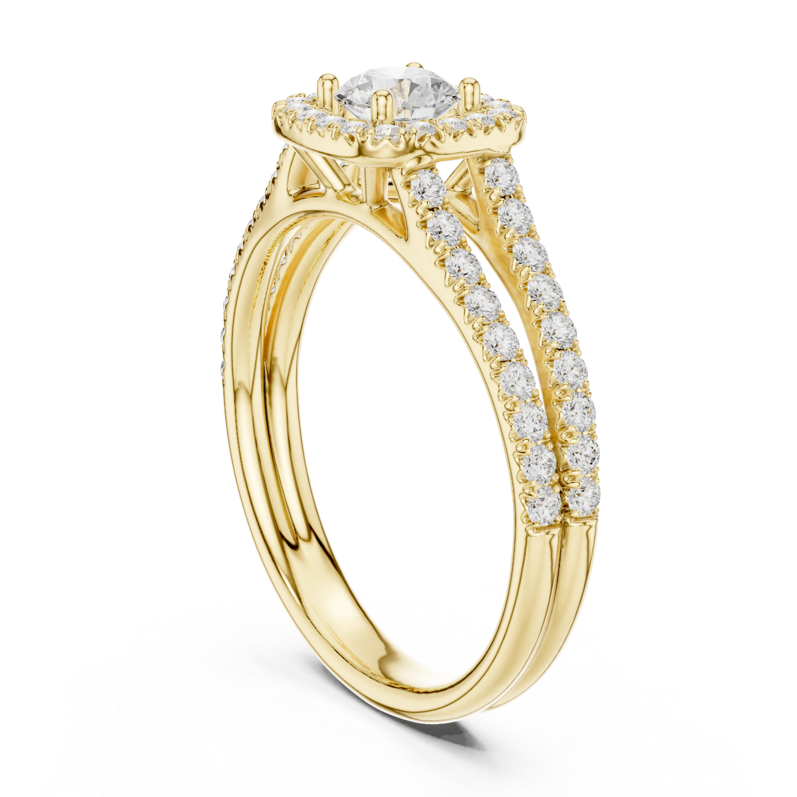  Gold Serene Twilight Cascading Band Ring Left View