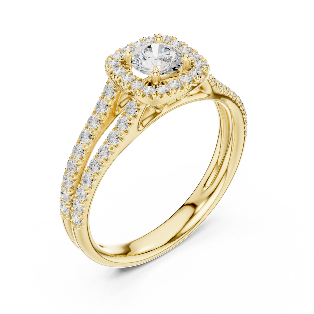 Gold Serene Twilight Cascading Band Ring Right View