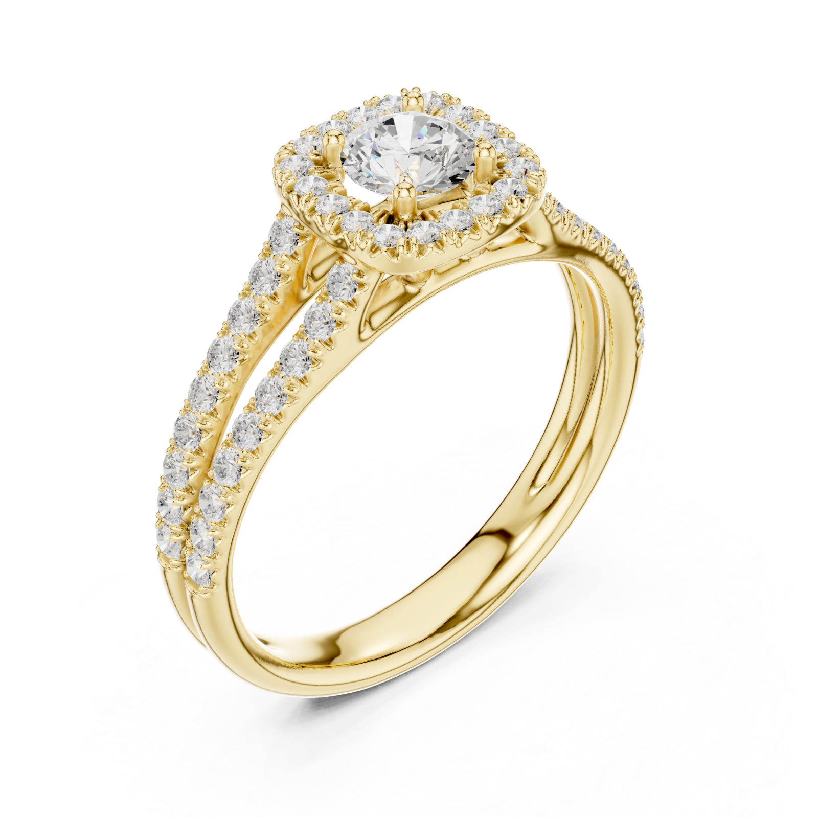 Gold Serene Twilight Cascading Band Ring Right View