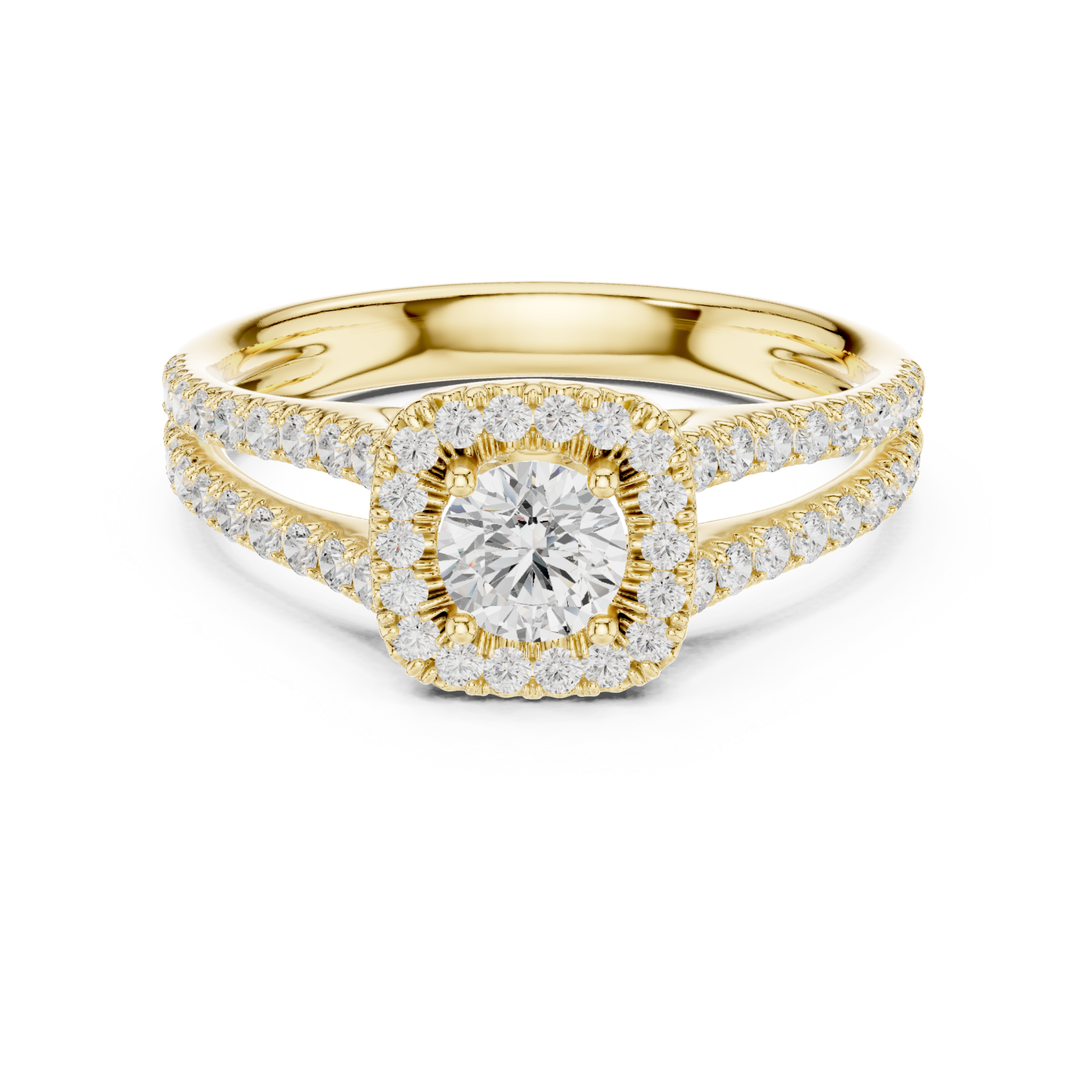  Gold Serene Twilight Cascading Band Ring Front View