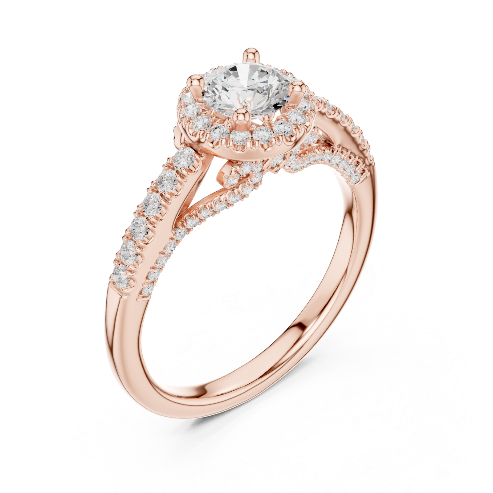  Rose Gold Eternal Bloom Graceful Shimmer Solitaire Ring Right View