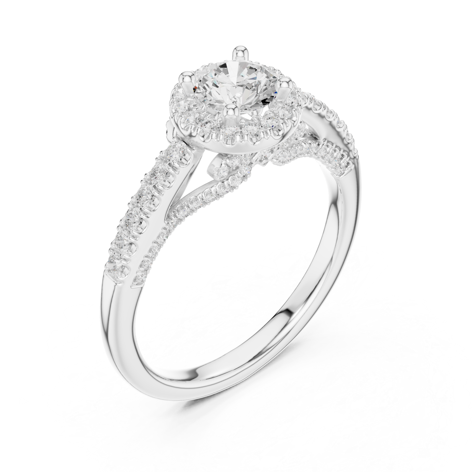 White Gold Eternal Bloom Graceful Shimmer Solitaire Ring Right View
