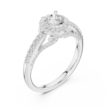  White Gold Eternal Bloom Graceful Shimmer Solitaire Ring Right View