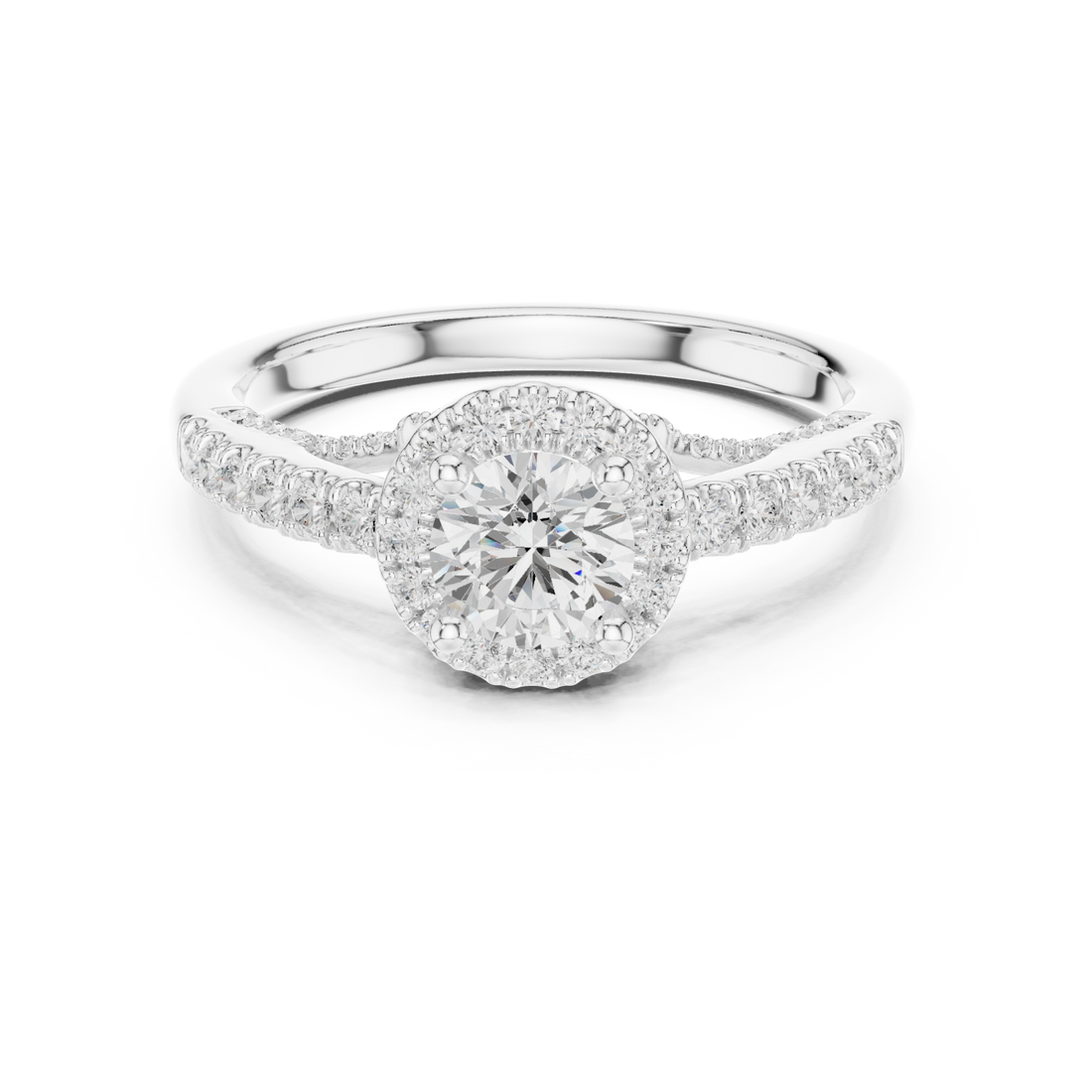  White Gold Eternal Bloom Graceful Shimmer Solitaire Ring Right View