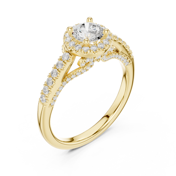 Gold Eternal Bloom Graceful Shimmer Solitaire Ring Right View