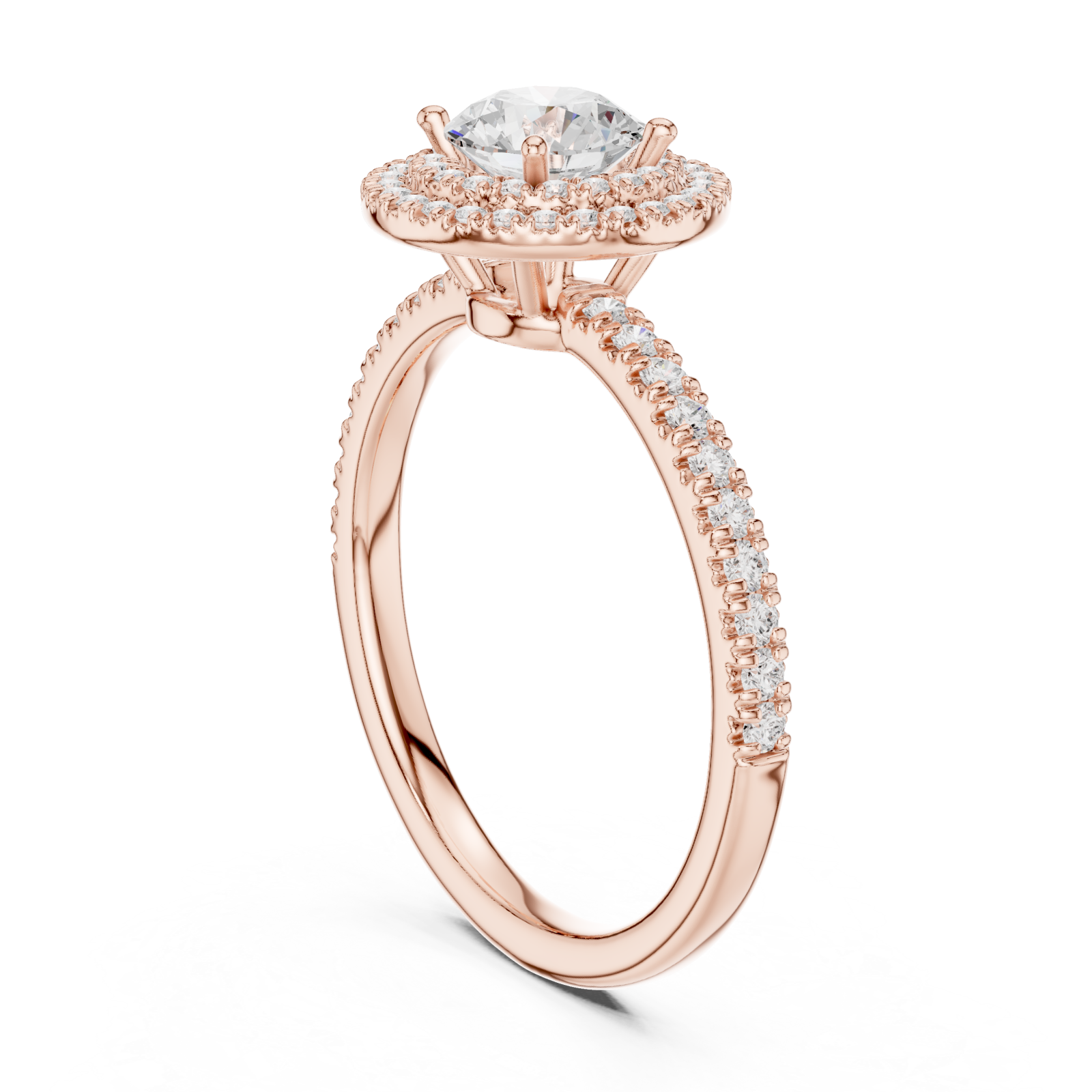  Rose Gold Sublime Double Halo Eternity Band Left View