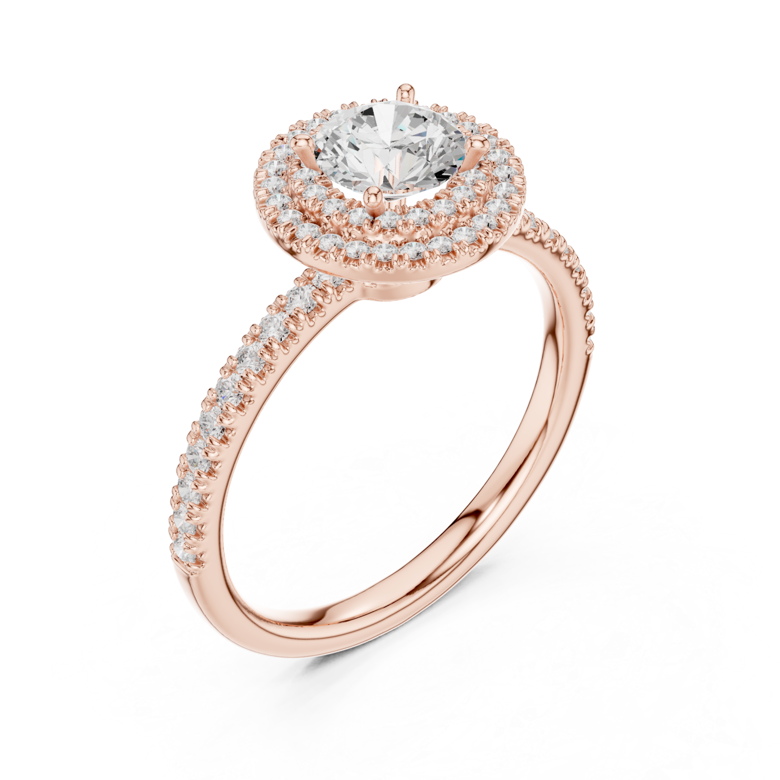  Rose Gold Sublime Double Halo Eternity Band Right View