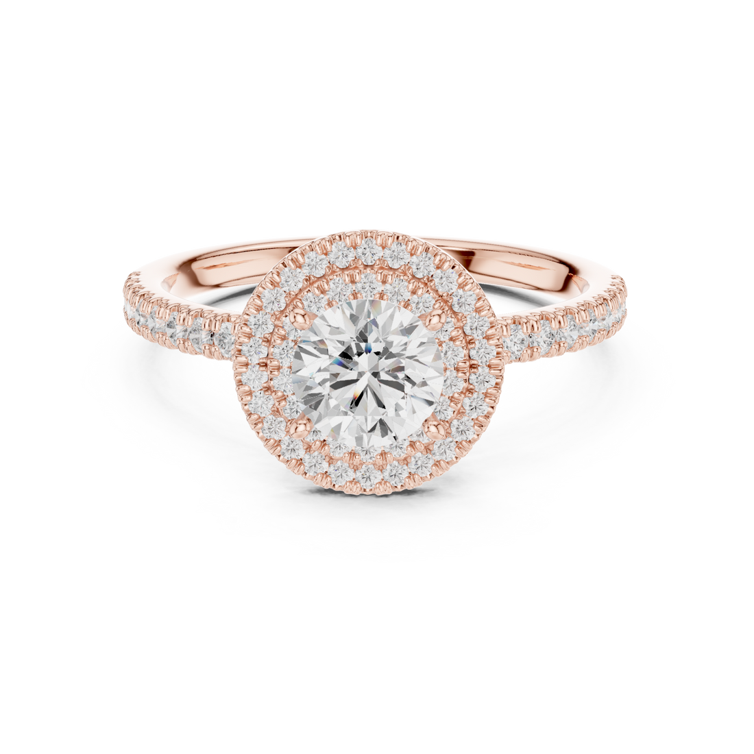  Rose Gold Sublime Double Halo Eternity Band Right View