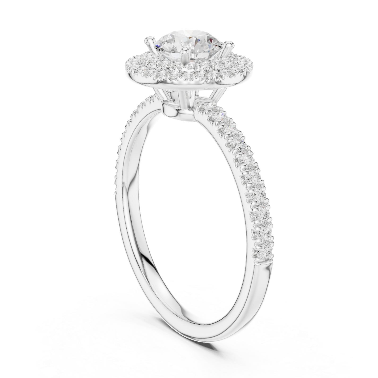  White Gold Sublime Double Halo Eternity Band Left View
