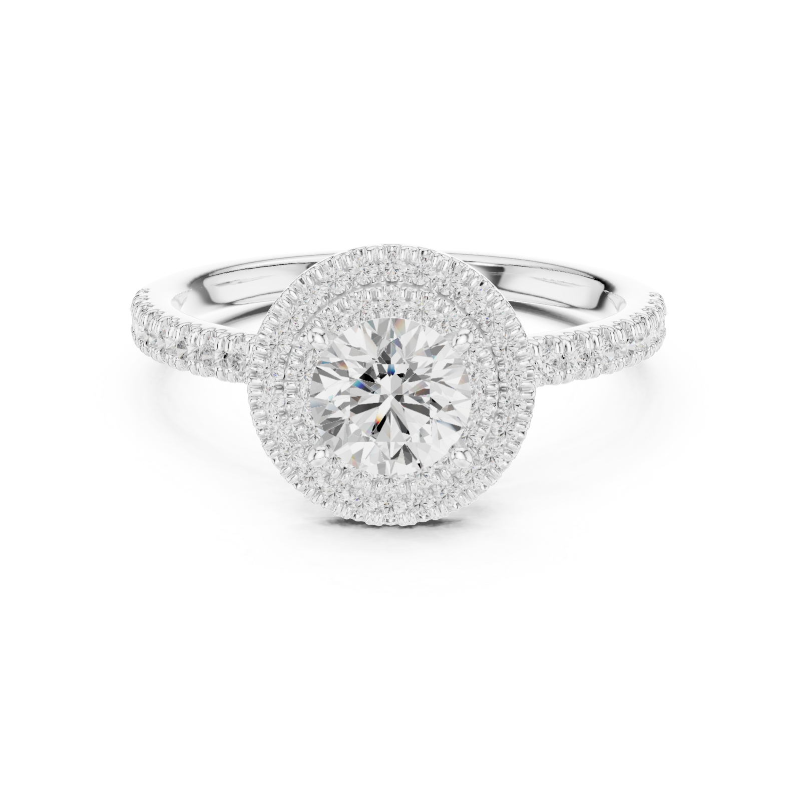  White Gold Sublime Double Halo Eternity Band Front View