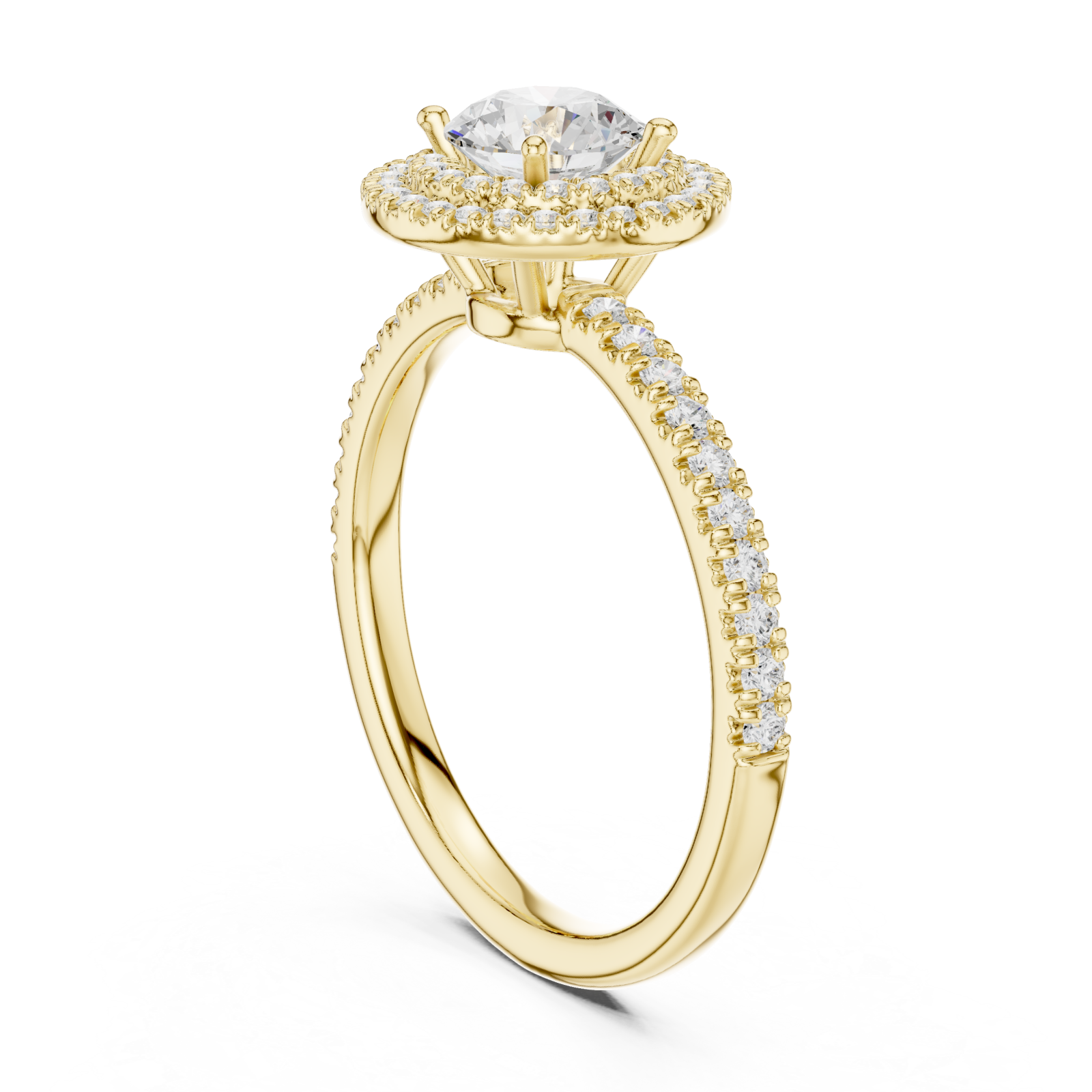  Gold Sublime Double Halo Eternity Band Left View