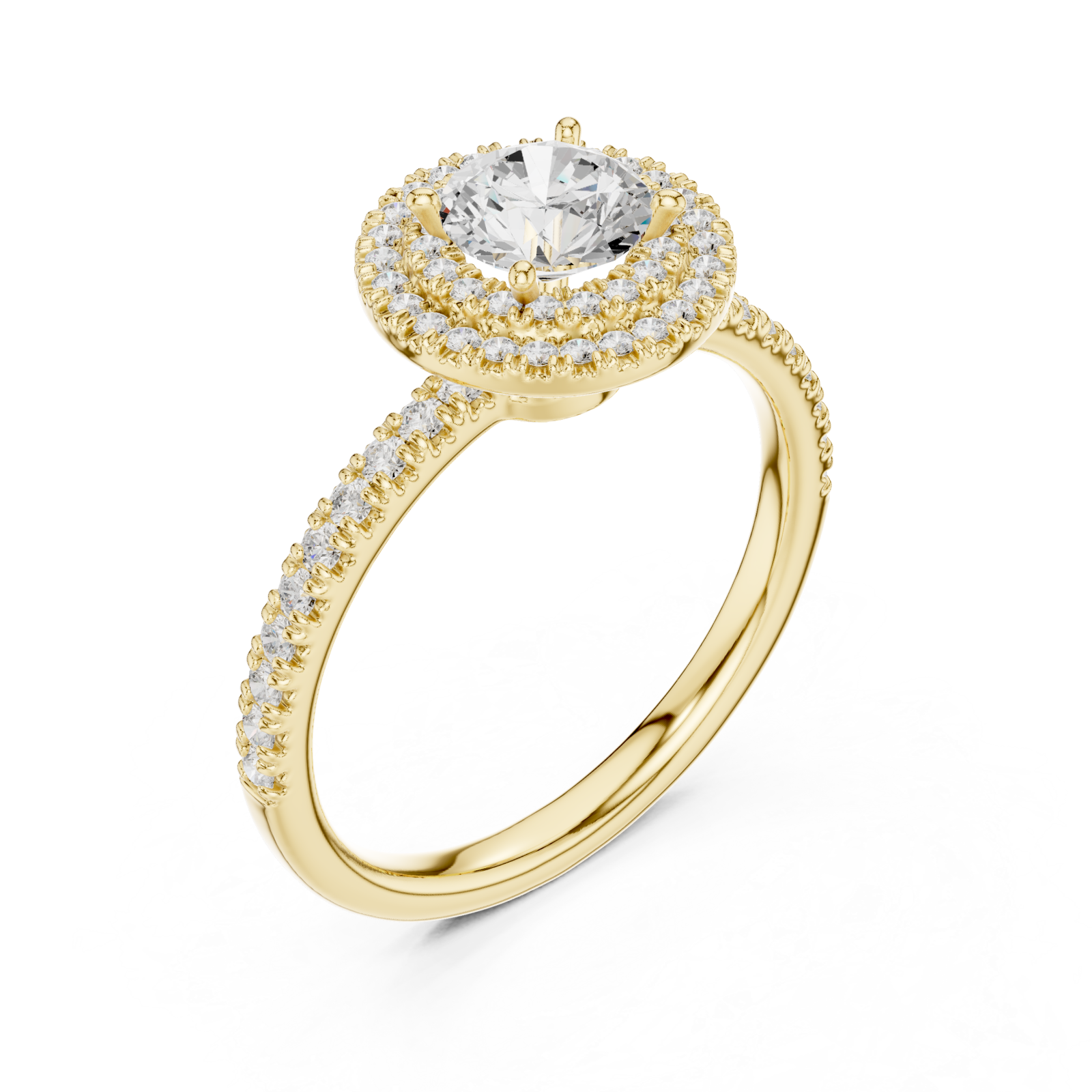 Gold Sublime Double Halo Eternity Band Right View