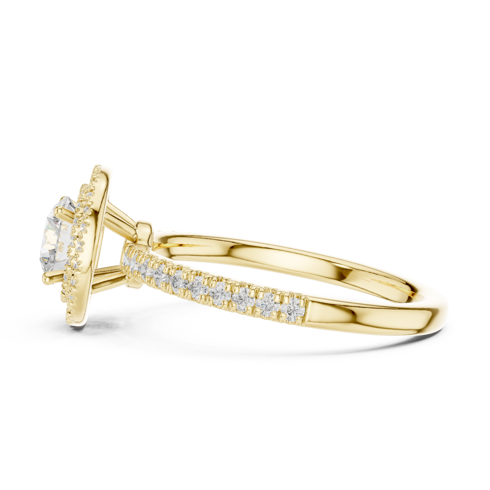  Gold Sublime Double Halo Eternity Band Side View