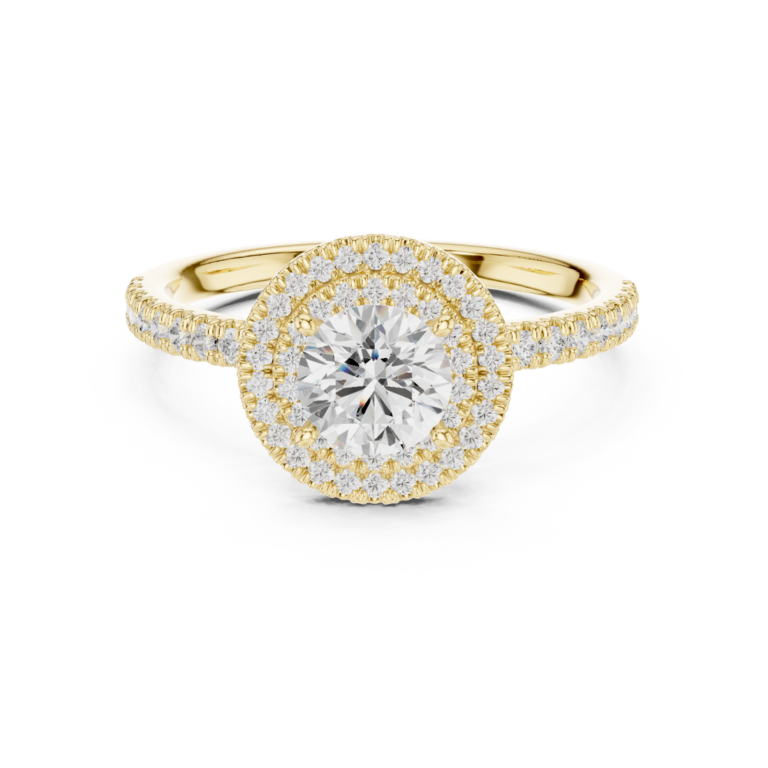 Gold Sublime Double Halo Eternity Band Right View