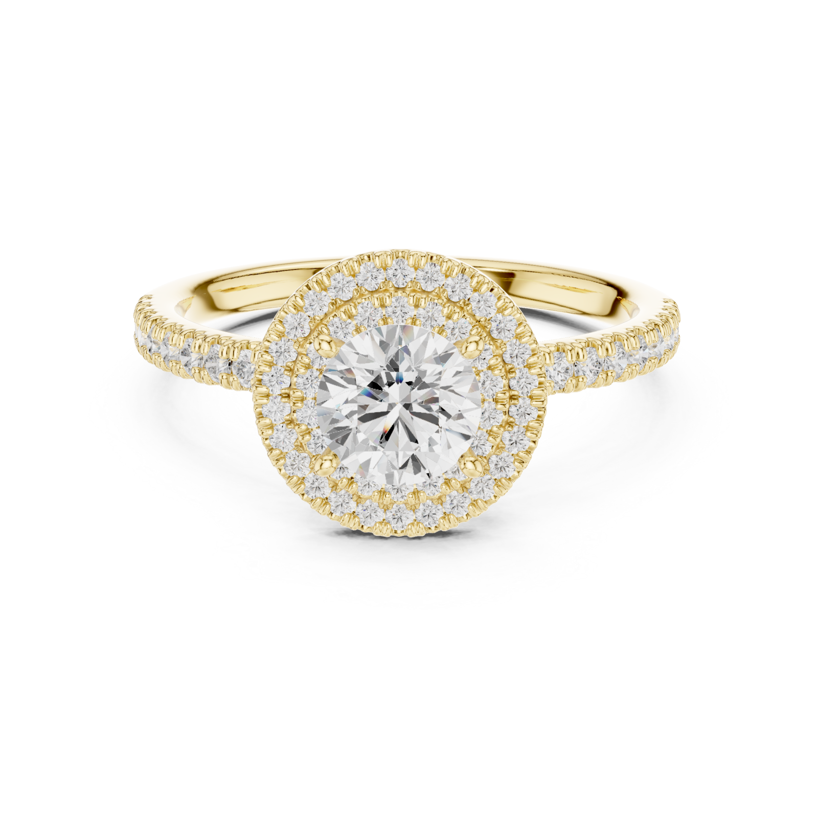  Gold Sublime Double Halo Eternity Band Front View
