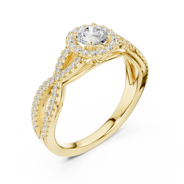 Gold Serene Crossing Pavé Eternity Ring Right View
