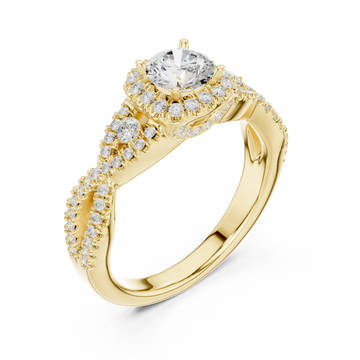 Gold Rose Veil Silhouette Ring Right View