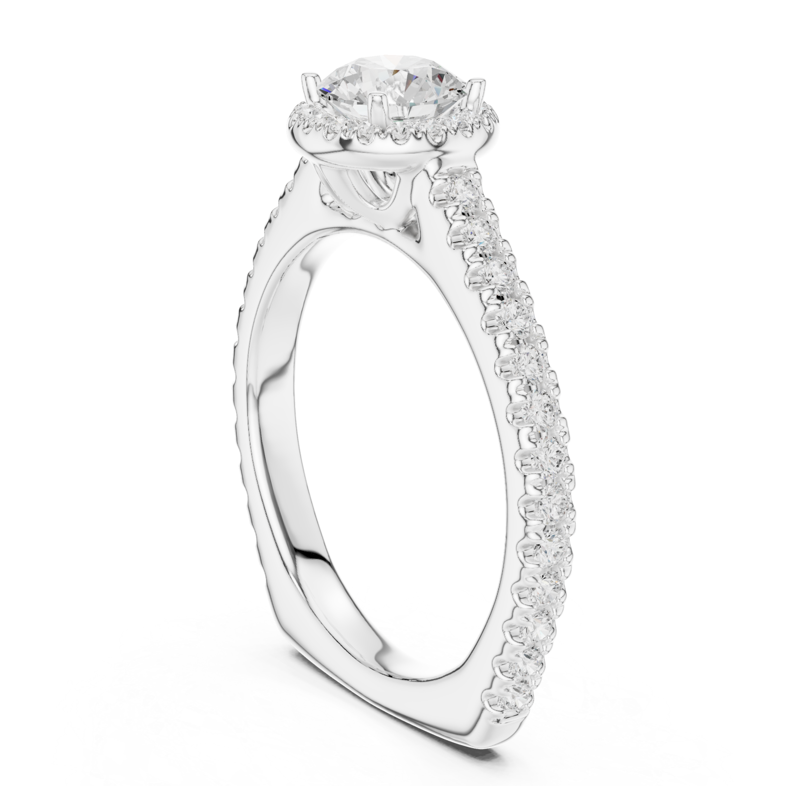  White Gold Aurora Muse Ribbon Band Left View