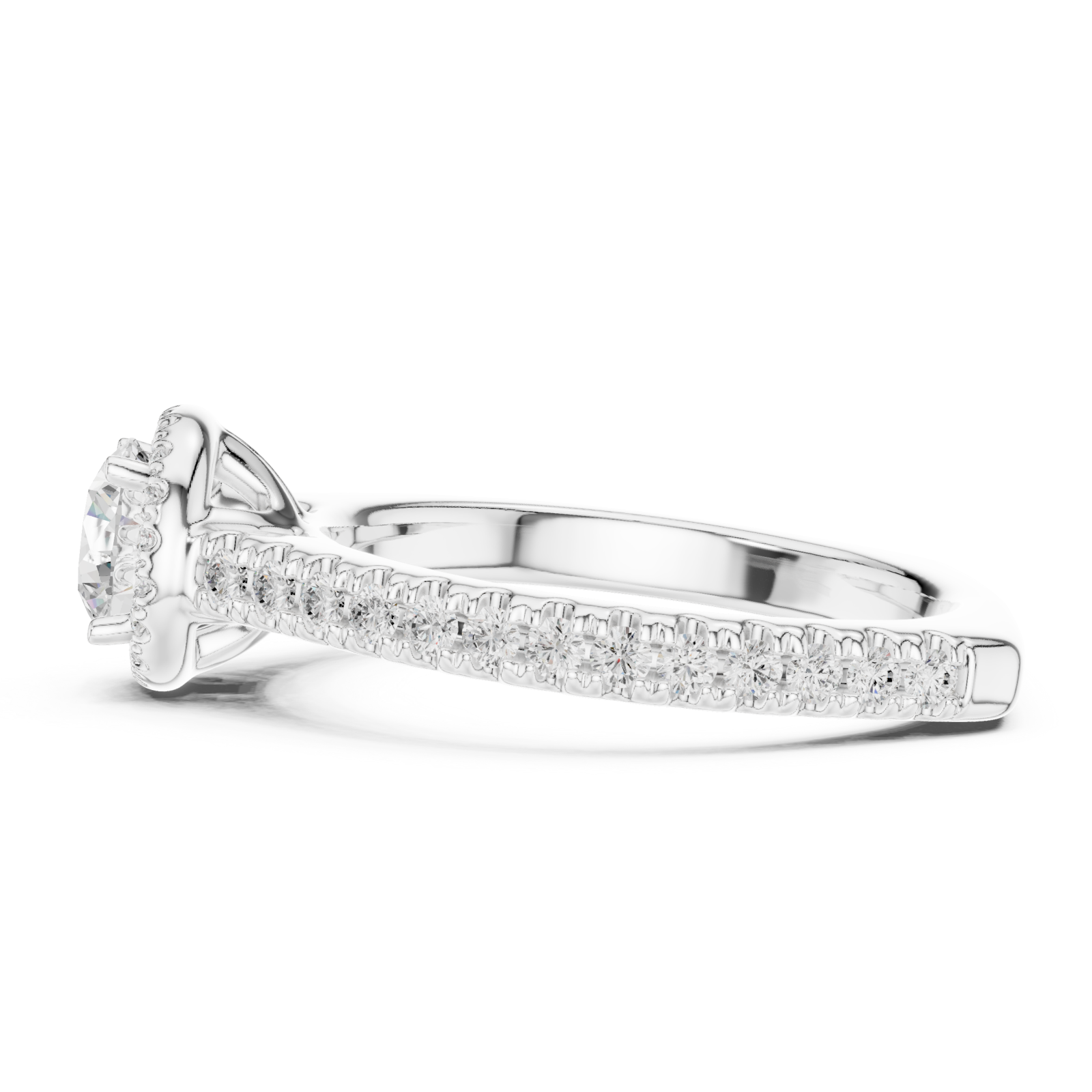 White Gold Aurora Muse Ribbon Band Side View