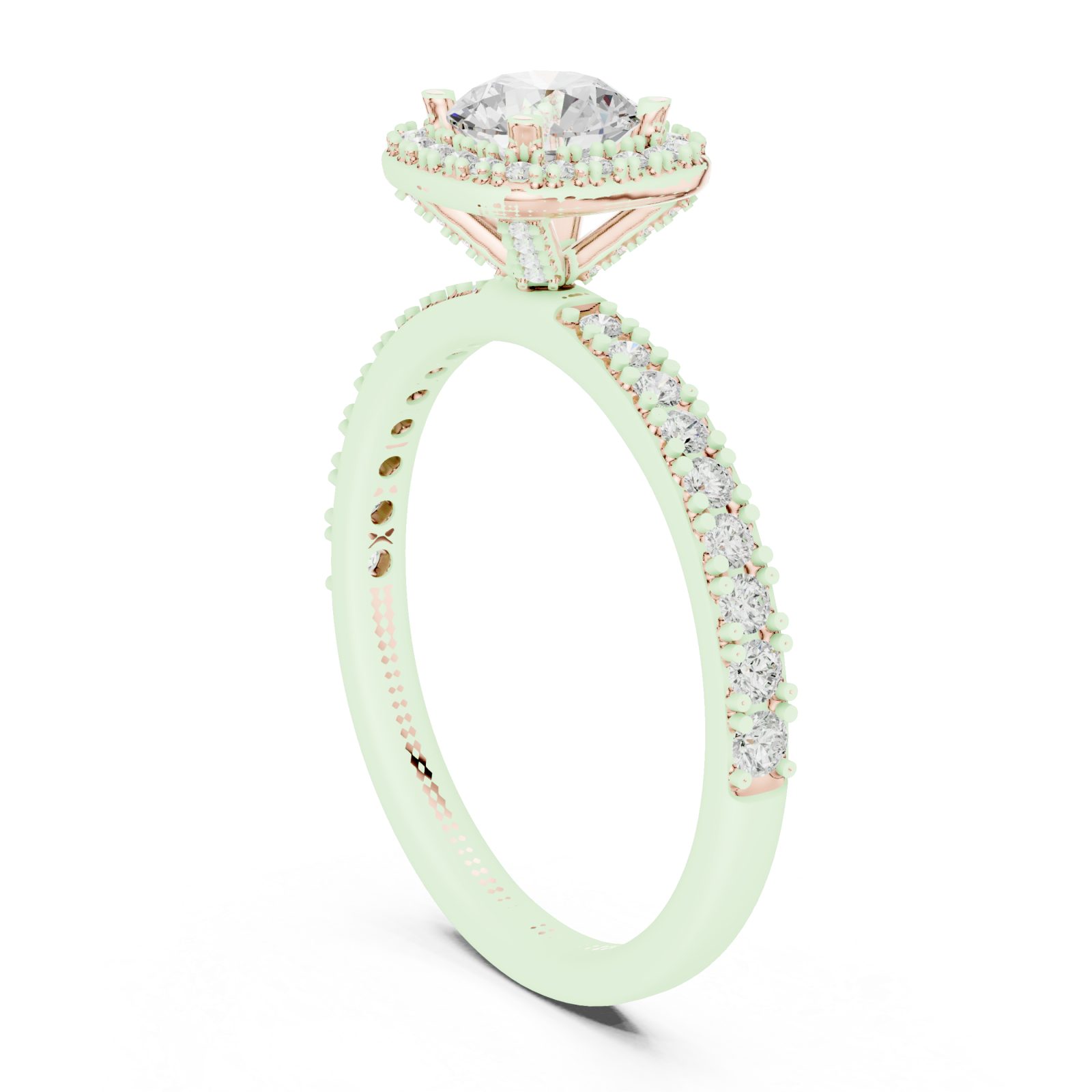  Rose Gold Midnight Radiance Eternity Band Left View