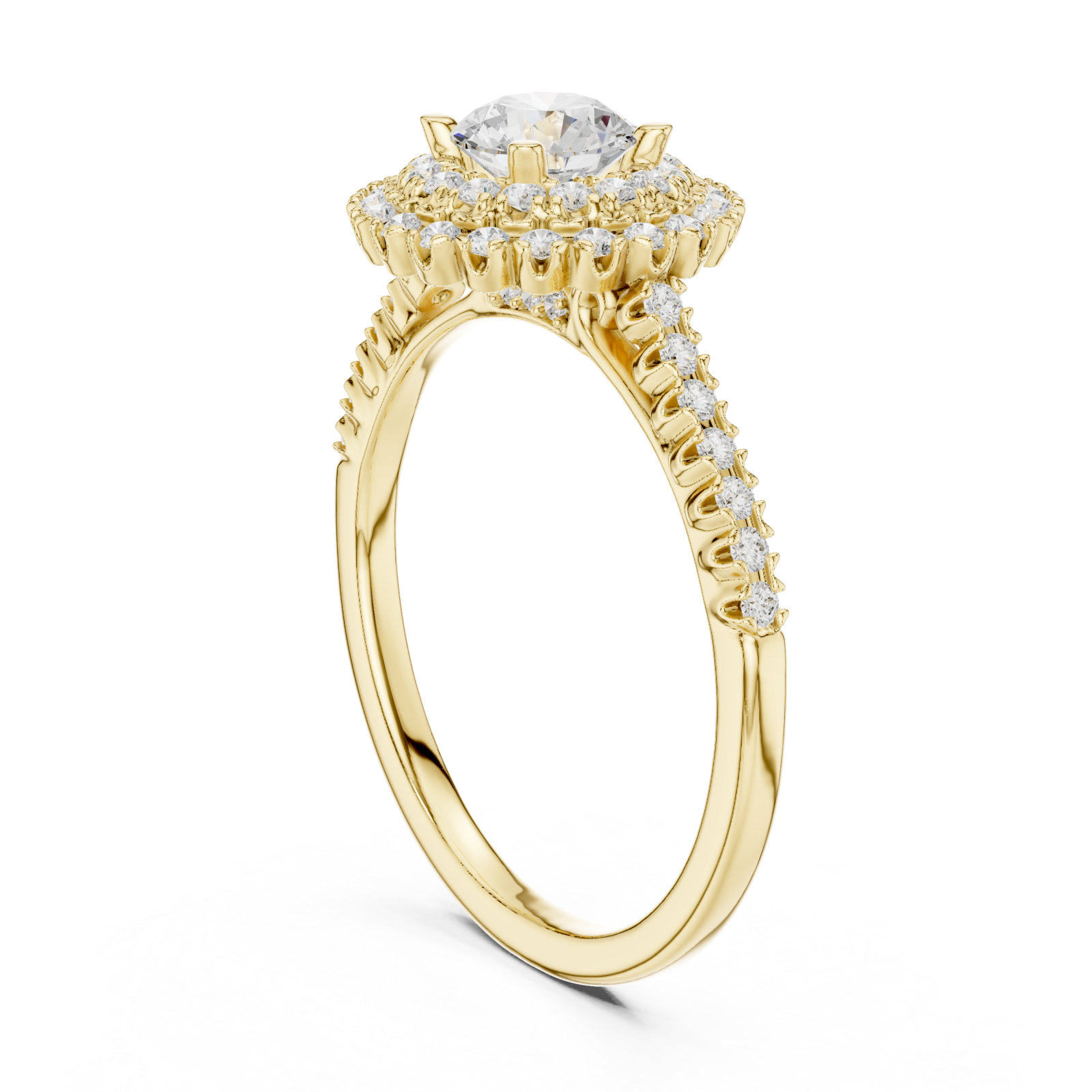  Gold Radiance Grandeur Halo Ring Left View