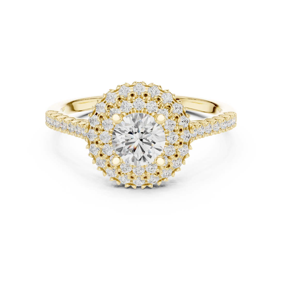 Gold Radiance Grandeur Halo Ring Right View