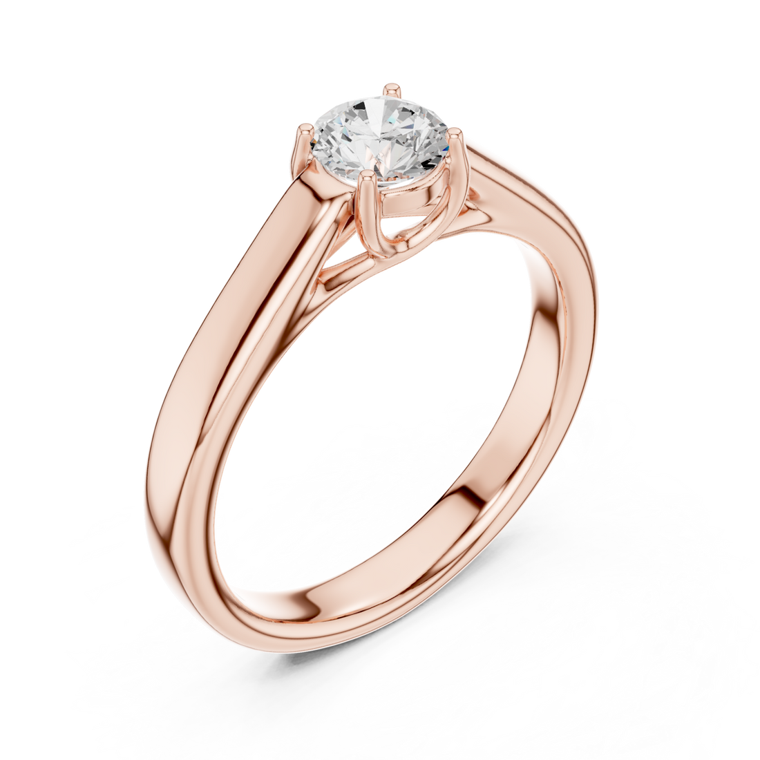  Rose Gold Luminous Serenity Classic Solitaire Engagement Ring Right View