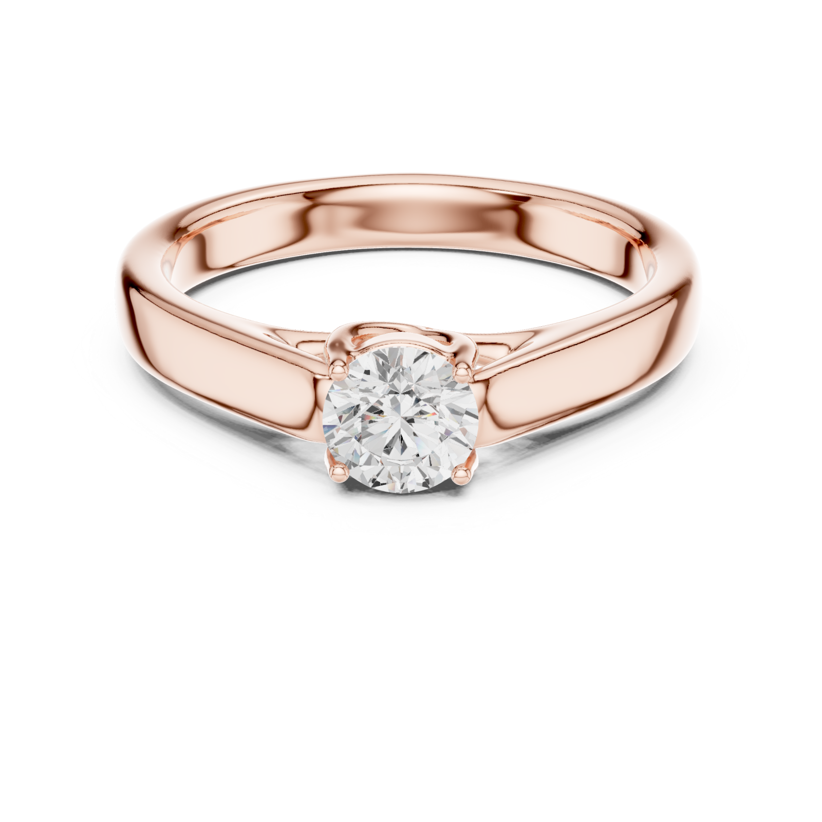  Rose Gold Luminous Serenity Classic Solitaire Engagement Ring Front View