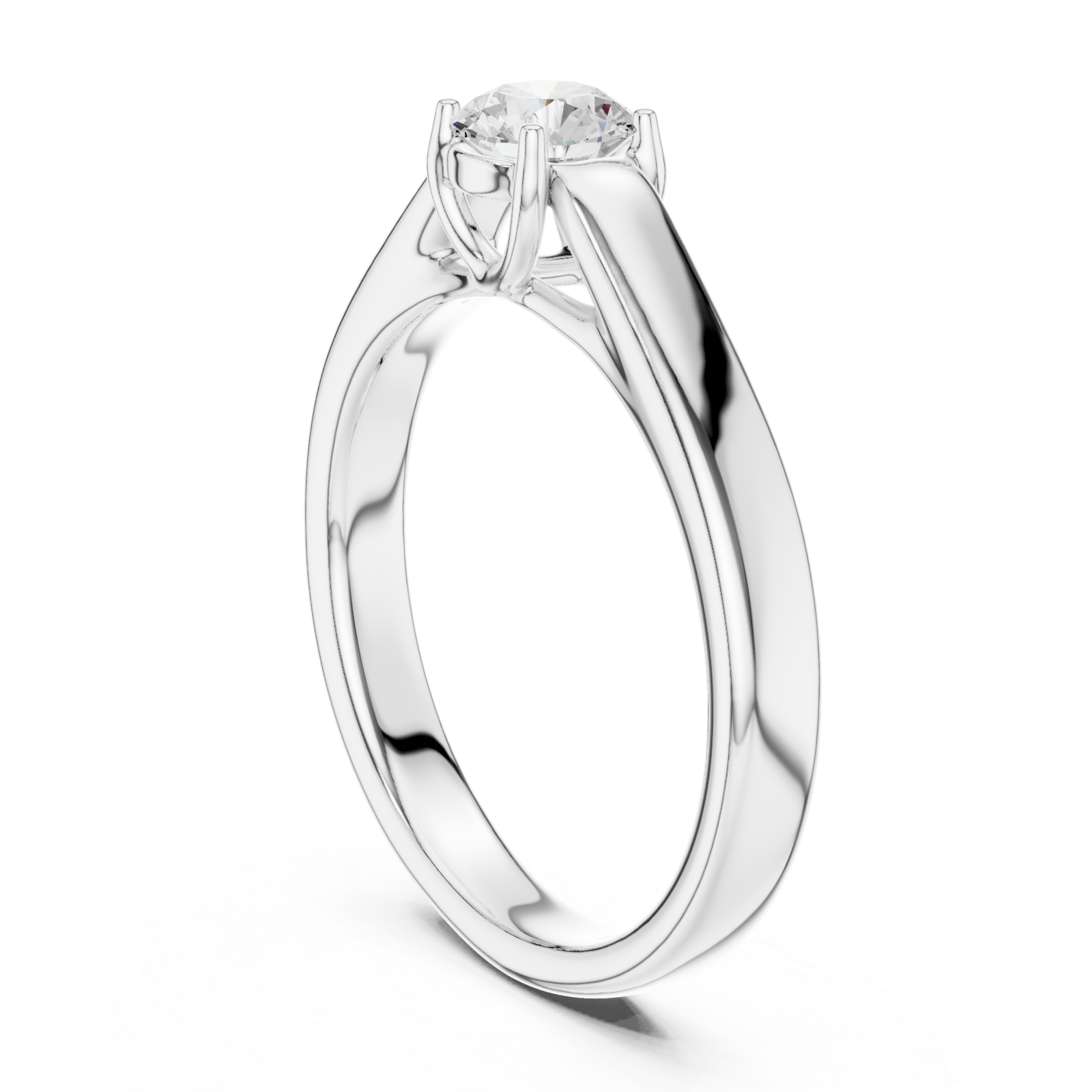  White Gold Luminous Serenity Classic Solitaire Engagement Ring Left View