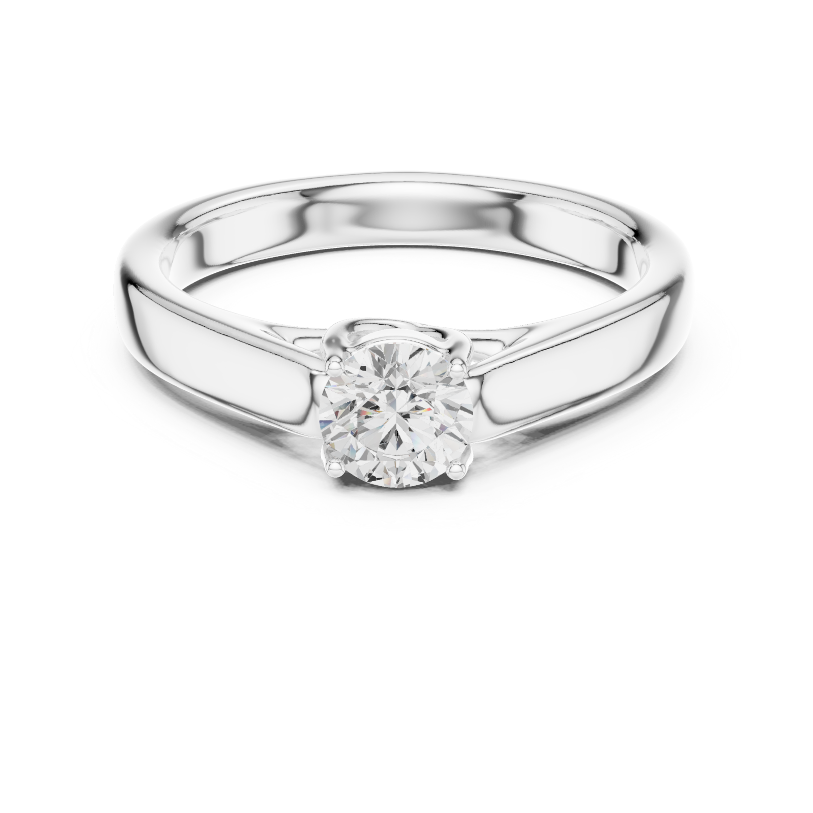  White Gold Luminous Serenity Classic Solitaire Engagement Ring Front View