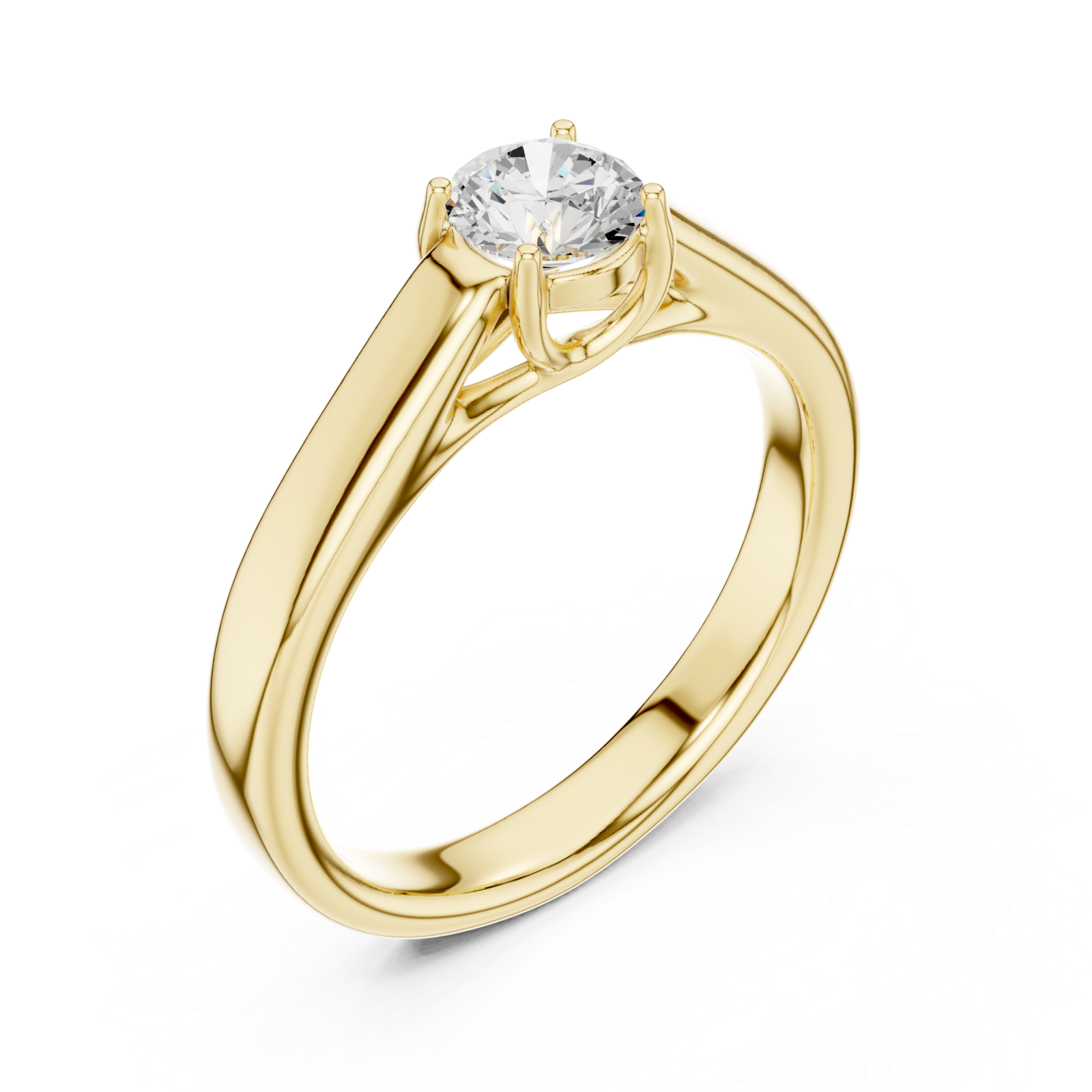 Gold Luminous Serenity Classic Solitaire Engagement Ring Right View