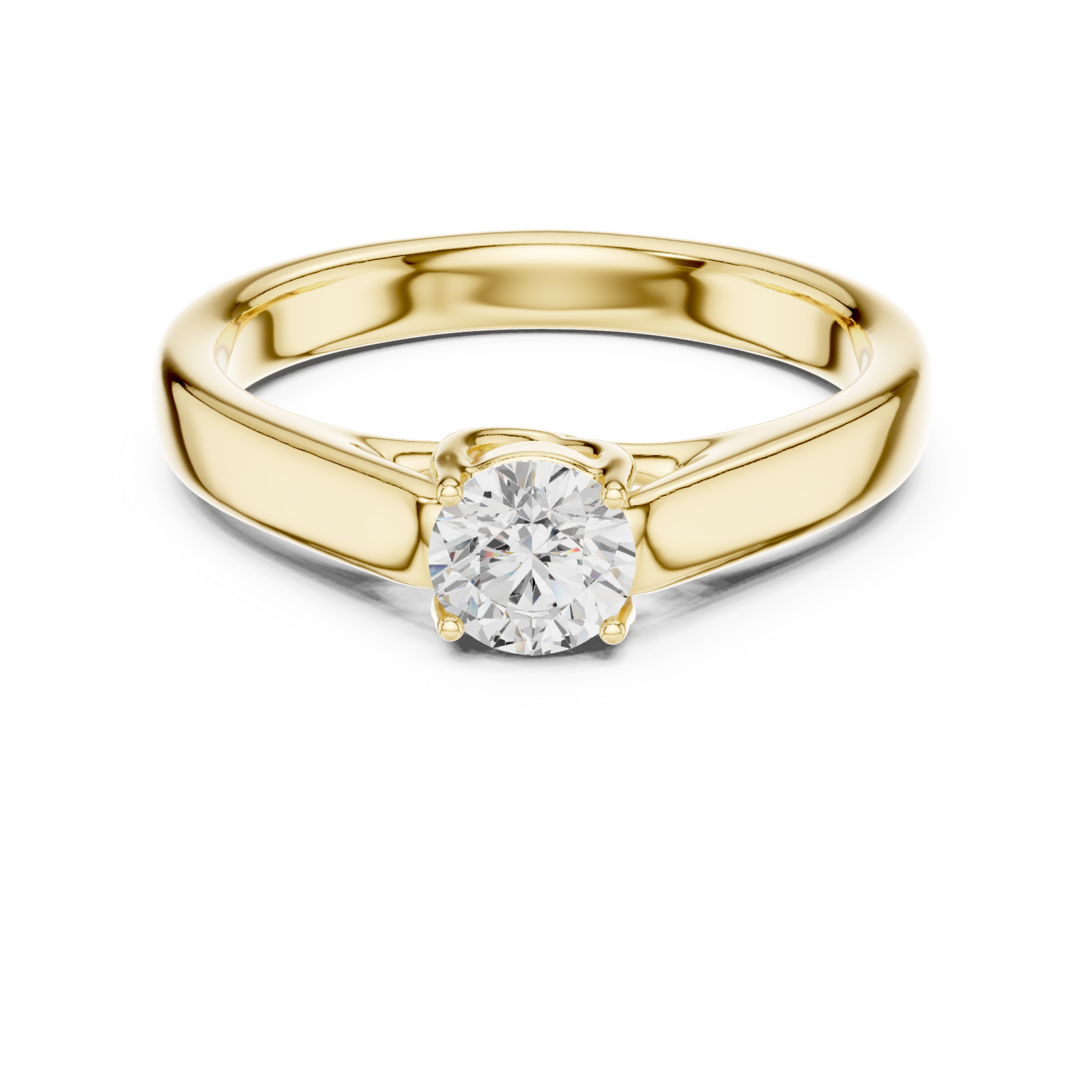  Gold Luminous Serenity Classic Solitaire Engagement Ring Front View