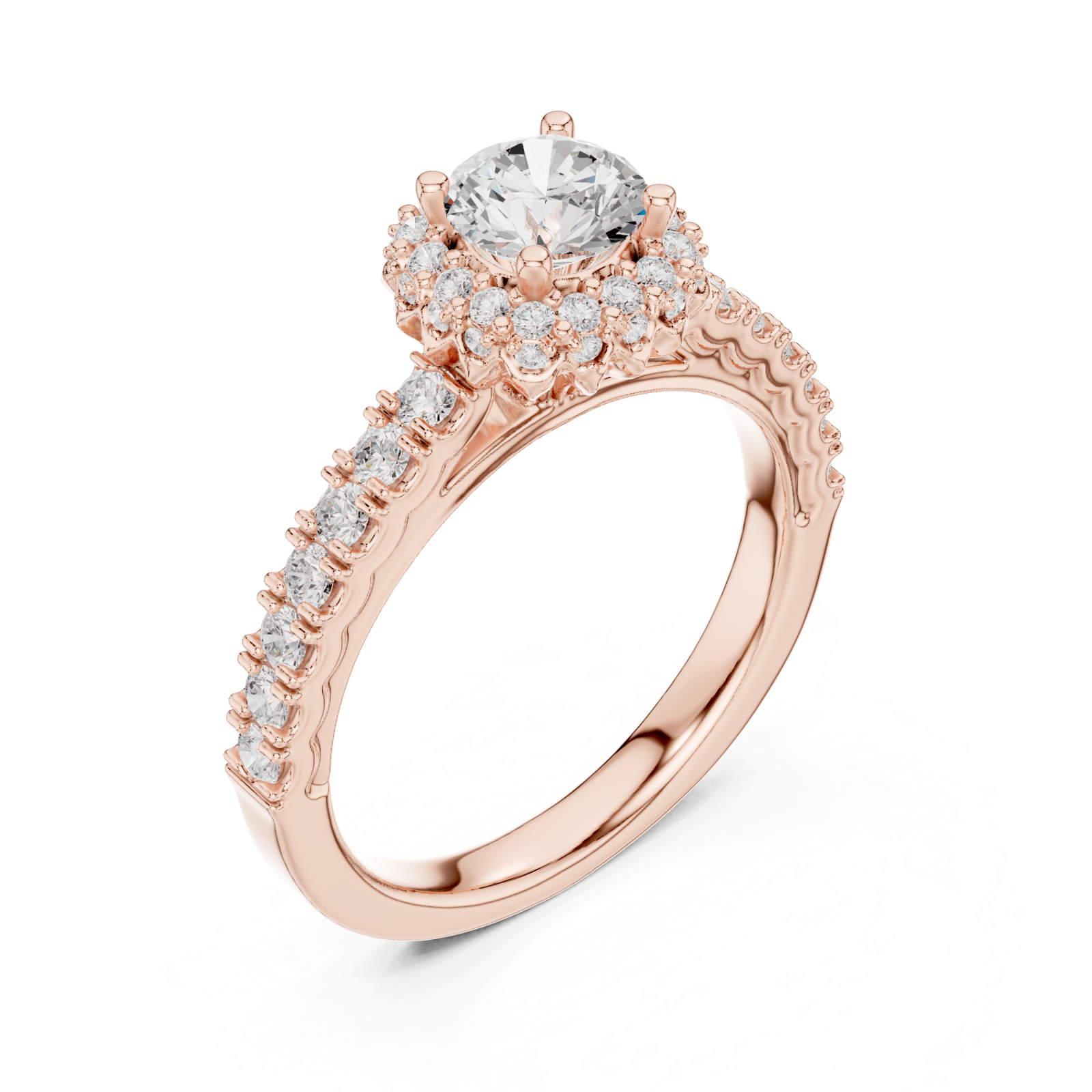  Rose Gold Classic Harmony Sparkle Engagement Ring Right View