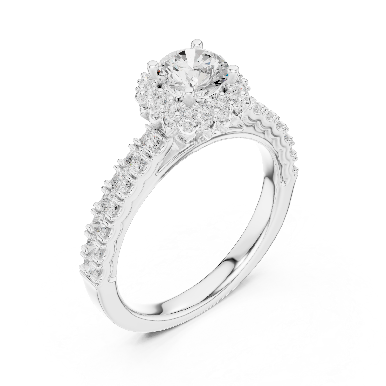  White Gold Classic Harmony Sparkle Engagement Ring Right View