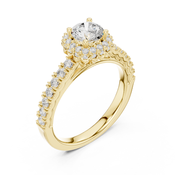 Gold Classic Harmony Sparkle Engagement Ring Right View