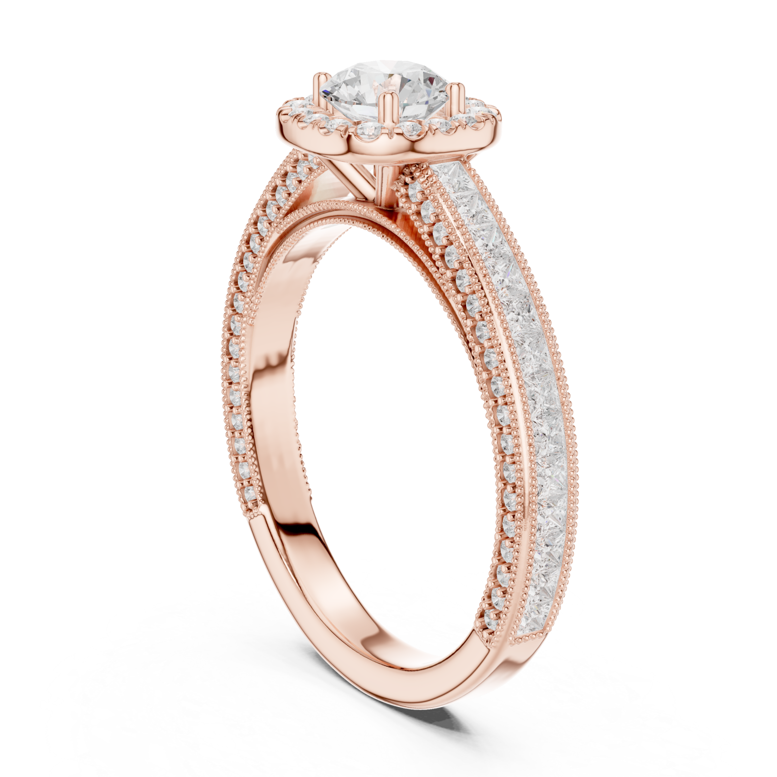  Rose Gold Golden Serenity Sparkle Embrace Ring Left View