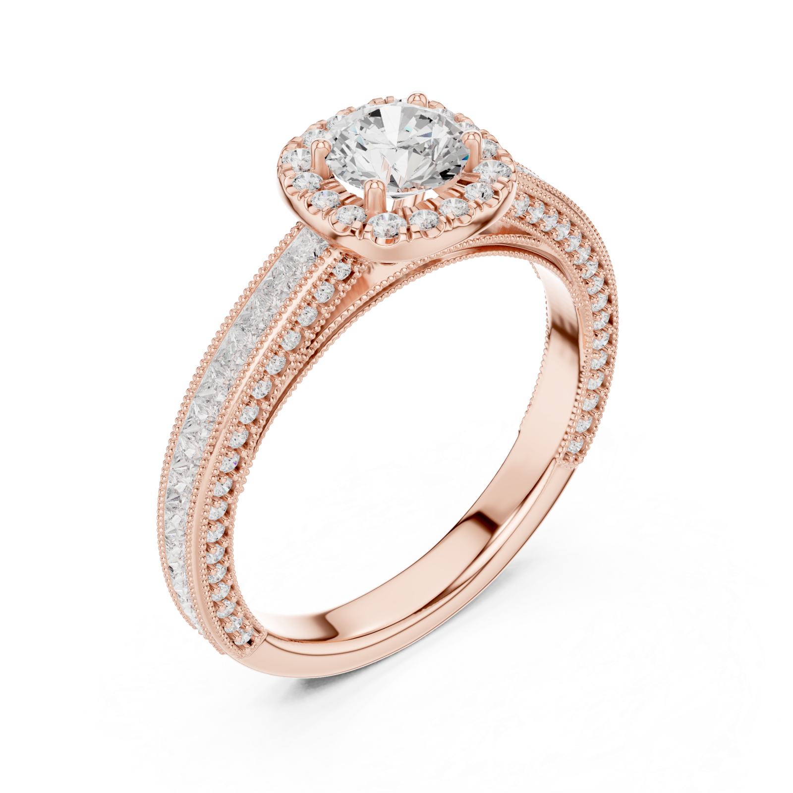  Rose Gold Golden Serenity Sparkle Embrace Ring Right View