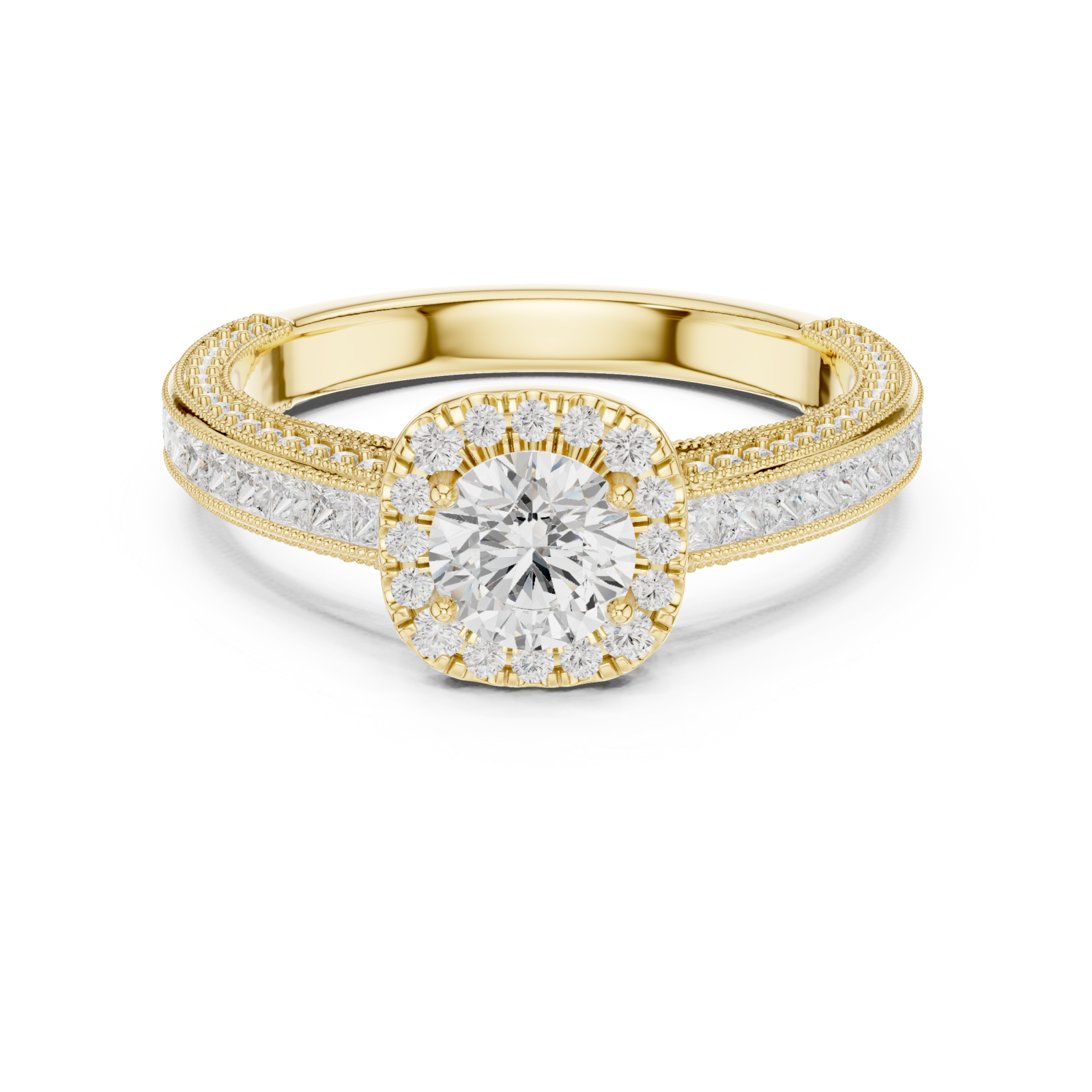  Gold Golden Serenity Sparkle Embrace Ring Front View