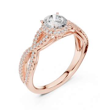  Rose Gold Serenade Twist Statement Band Ring Right View