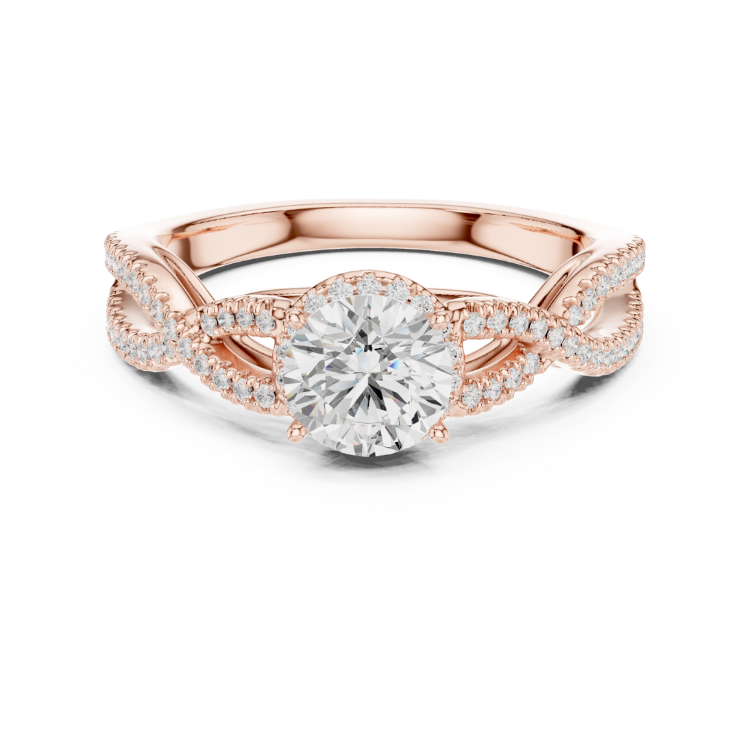  Rose Gold Serenade Twist Statement Band Ring Right View