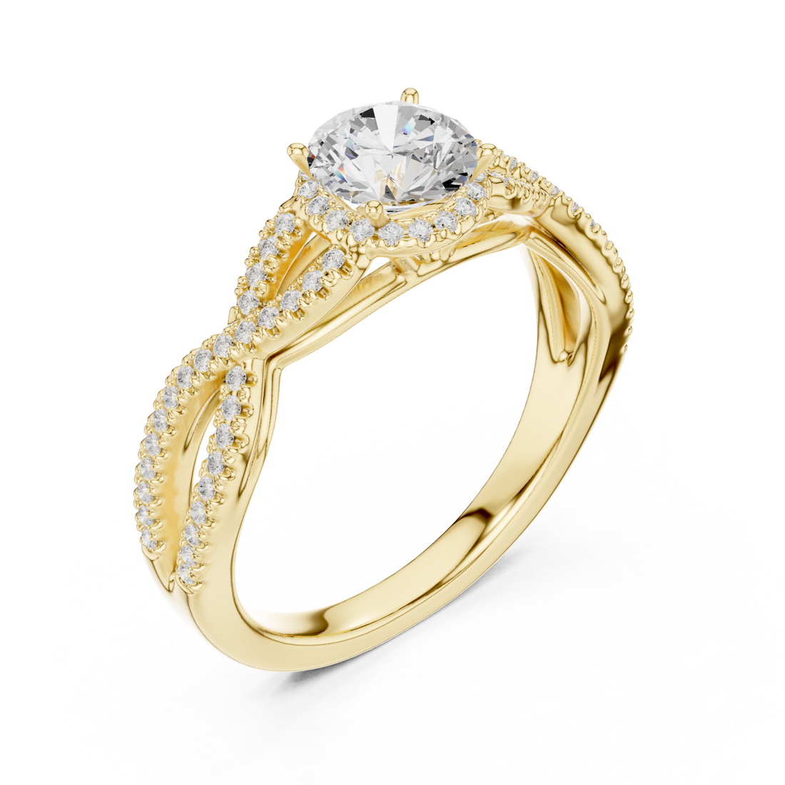 Gold Serenade Twist Statement Band Ring Right View